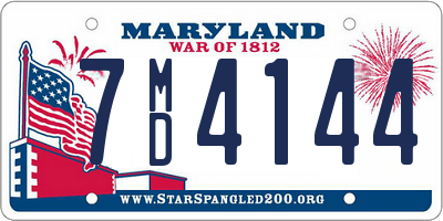 MD license plate 7MD4144