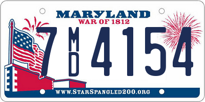 MD license plate 7MD4154