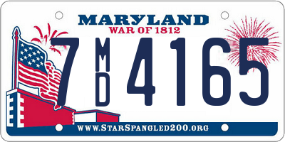 MD license plate 7MD4165