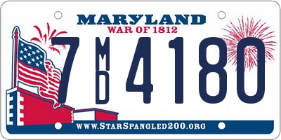 MD license plate 7MD4180