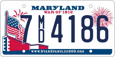 MD license plate 7MD4186