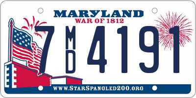 MD license plate 7MD4191