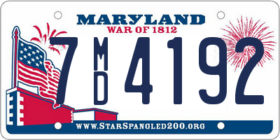 MD license plate 7MD4192