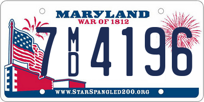 MD license plate 7MD4196