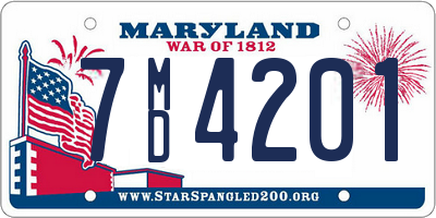 MD license plate 7MD4201