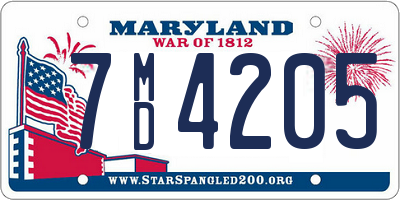 MD license plate 7MD4205