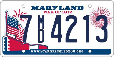 MD license plate 7MD4213
