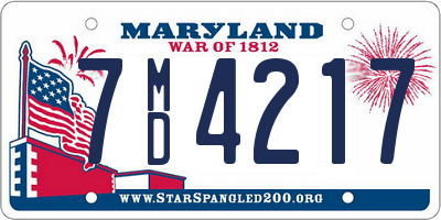 MD license plate 7MD4217