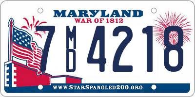 MD license plate 7MD4218