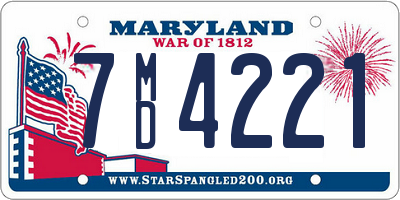 MD license plate 7MD4221