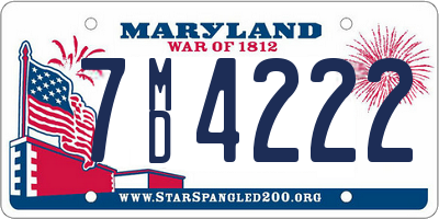 MD license plate 7MD4222