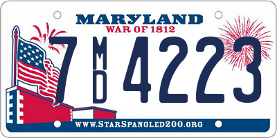 MD license plate 7MD4223