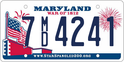 MD license plate 7MD4241