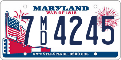 MD license plate 7MD4245