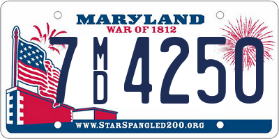 MD license plate 7MD4250