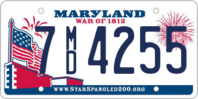 MD license plate 7MD4255