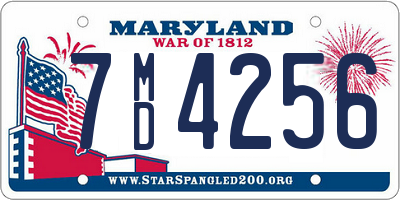 MD license plate 7MD4256