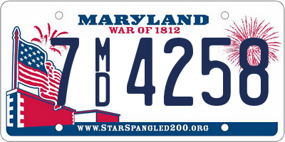MD license plate 7MD4258