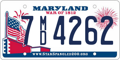 MD license plate 7MD4262