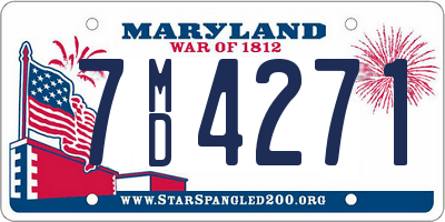 MD license plate 7MD4271