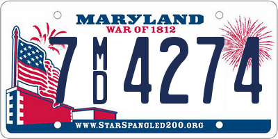 MD license plate 7MD4274