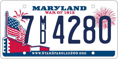 MD license plate 7MD4280