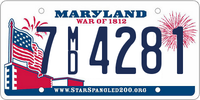 MD license plate 7MD4281