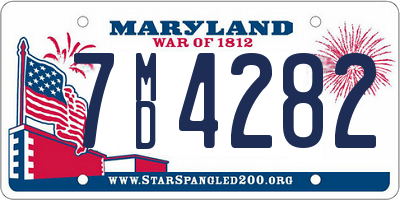 MD license plate 7MD4282