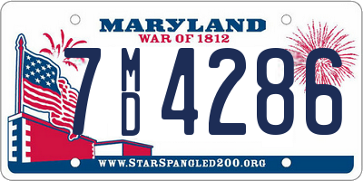 MD license plate 7MD4286