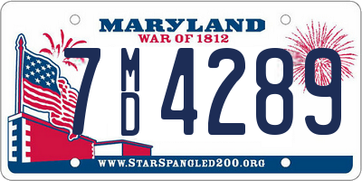 MD license plate 7MD4289