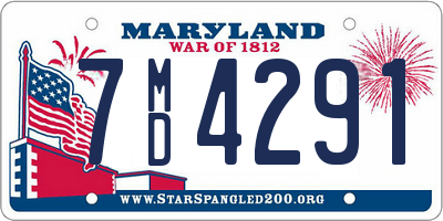 MD license plate 7MD4291