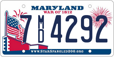 MD license plate 7MD4292