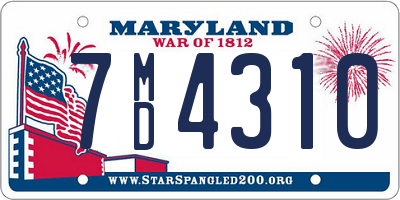 MD license plate 7MD4310