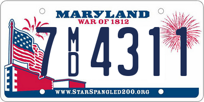 MD license plate 7MD4311