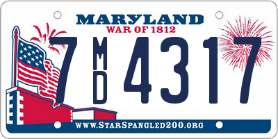 MD license plate 7MD4317