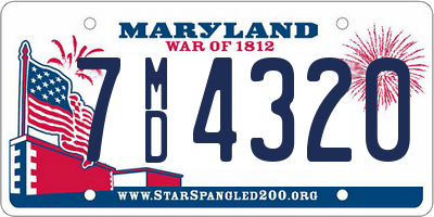 MD license plate 7MD4320