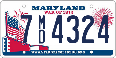 MD license plate 7MD4324