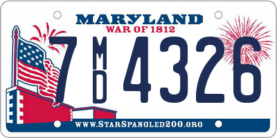 MD license plate 7MD4326