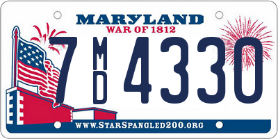 MD license plate 7MD4330