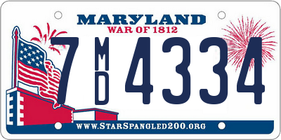 MD license plate 7MD4334