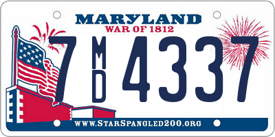 MD license plate 7MD4337