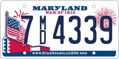 MD license plate 7MD4339