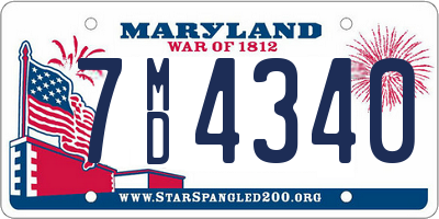 MD license plate 7MD4340