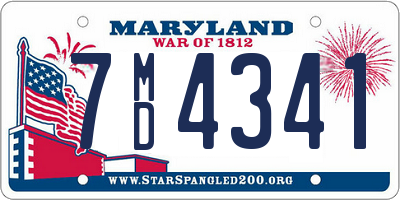 MD license plate 7MD4341