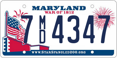 MD license plate 7MD4347
