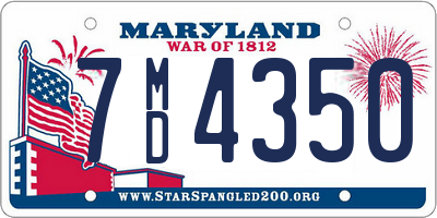 MD license plate 7MD4350