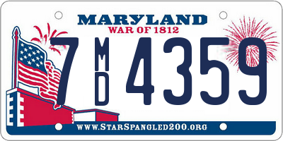 MD license plate 7MD4359