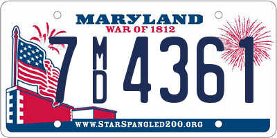 MD license plate 7MD4361