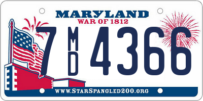 MD license plate 7MD4366