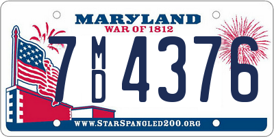 MD license plate 7MD4376